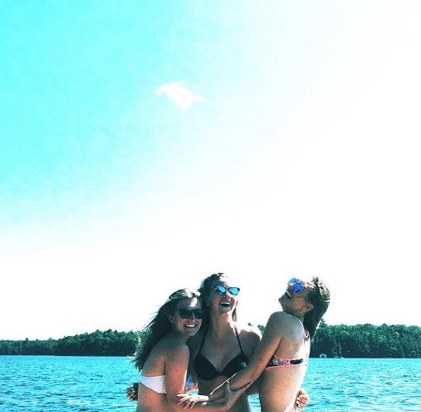 girls at the lake in canada