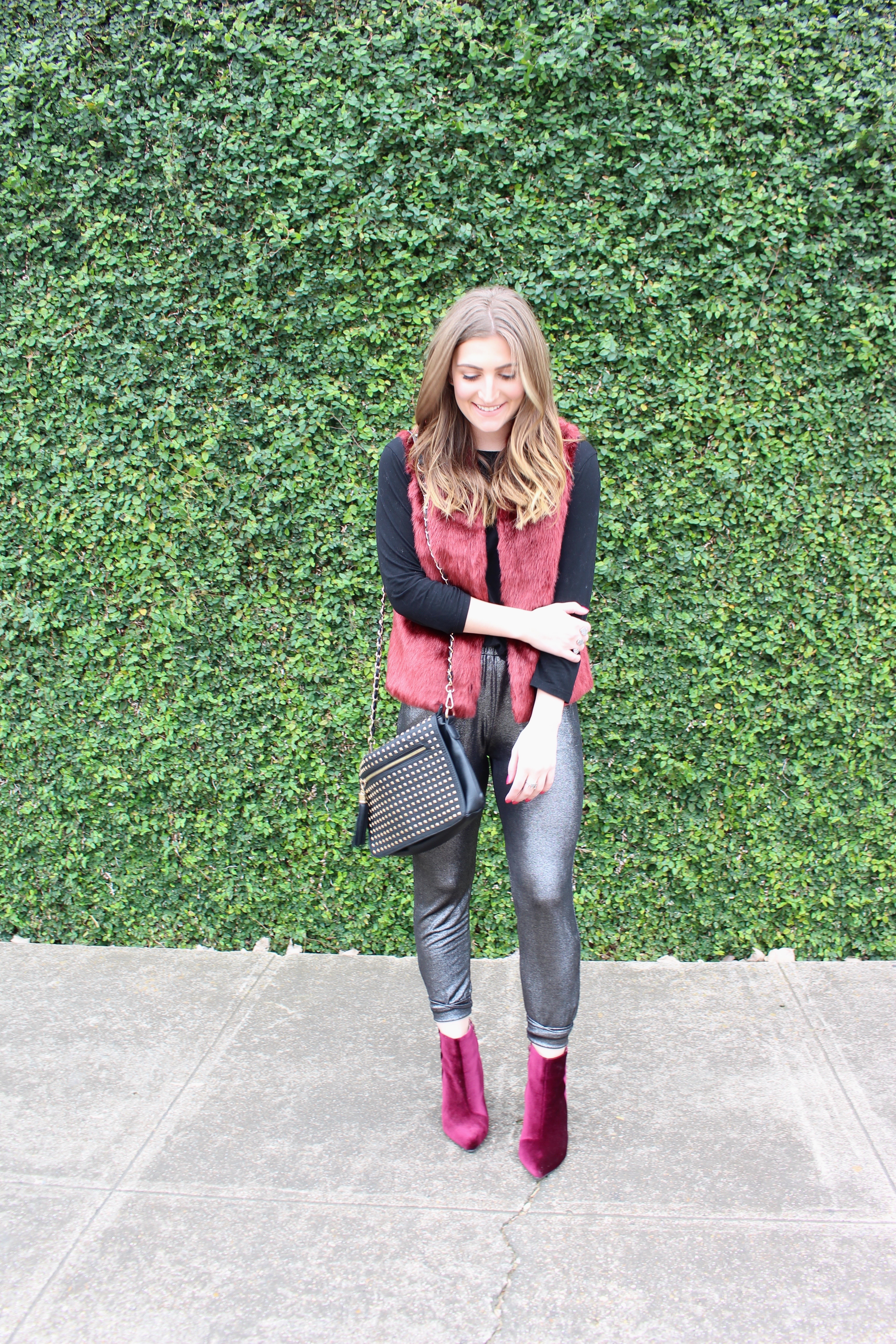 velvet booties in the winter