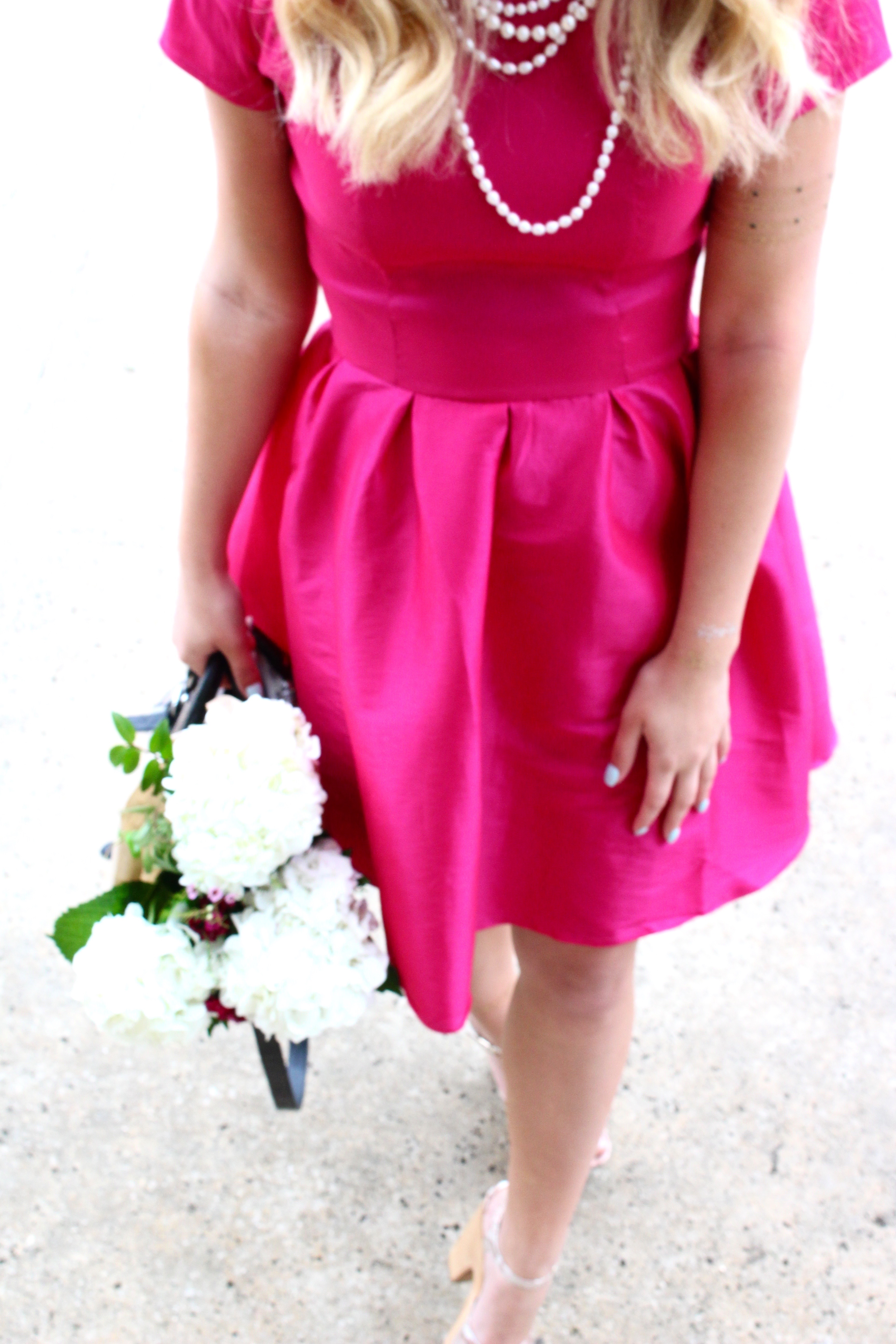 easter dress and fresh flowers