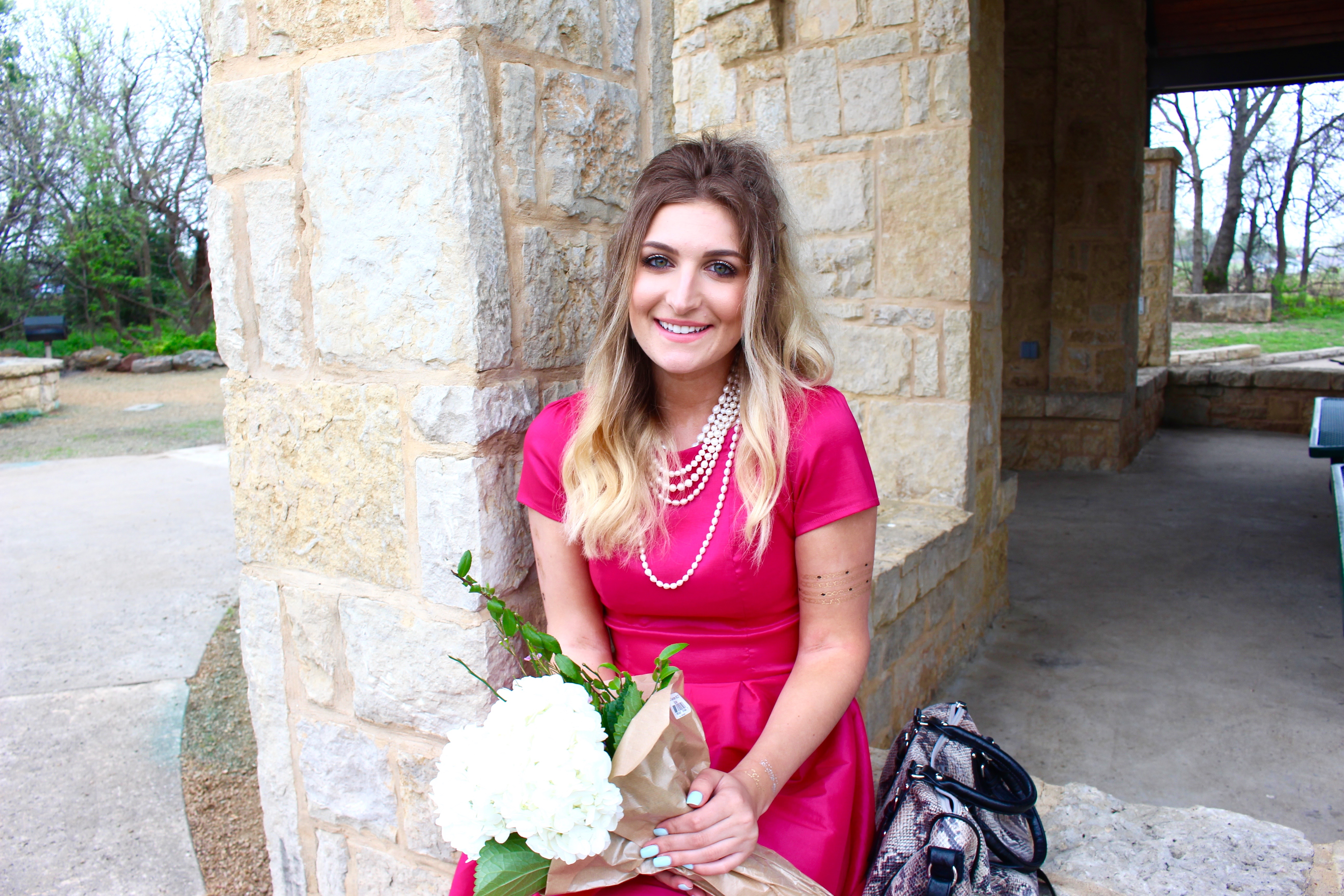 easter ensemble with pearls