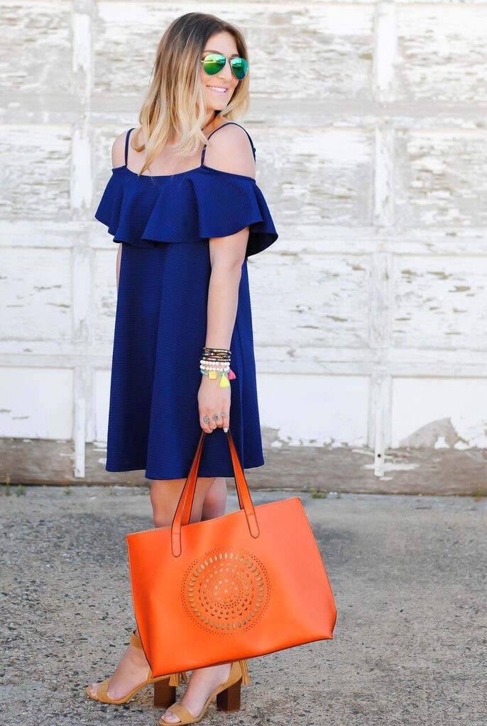 off the shoulder ruffle dress