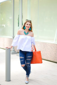 white off the shoulder top | Audrey Madison Stowe Blog