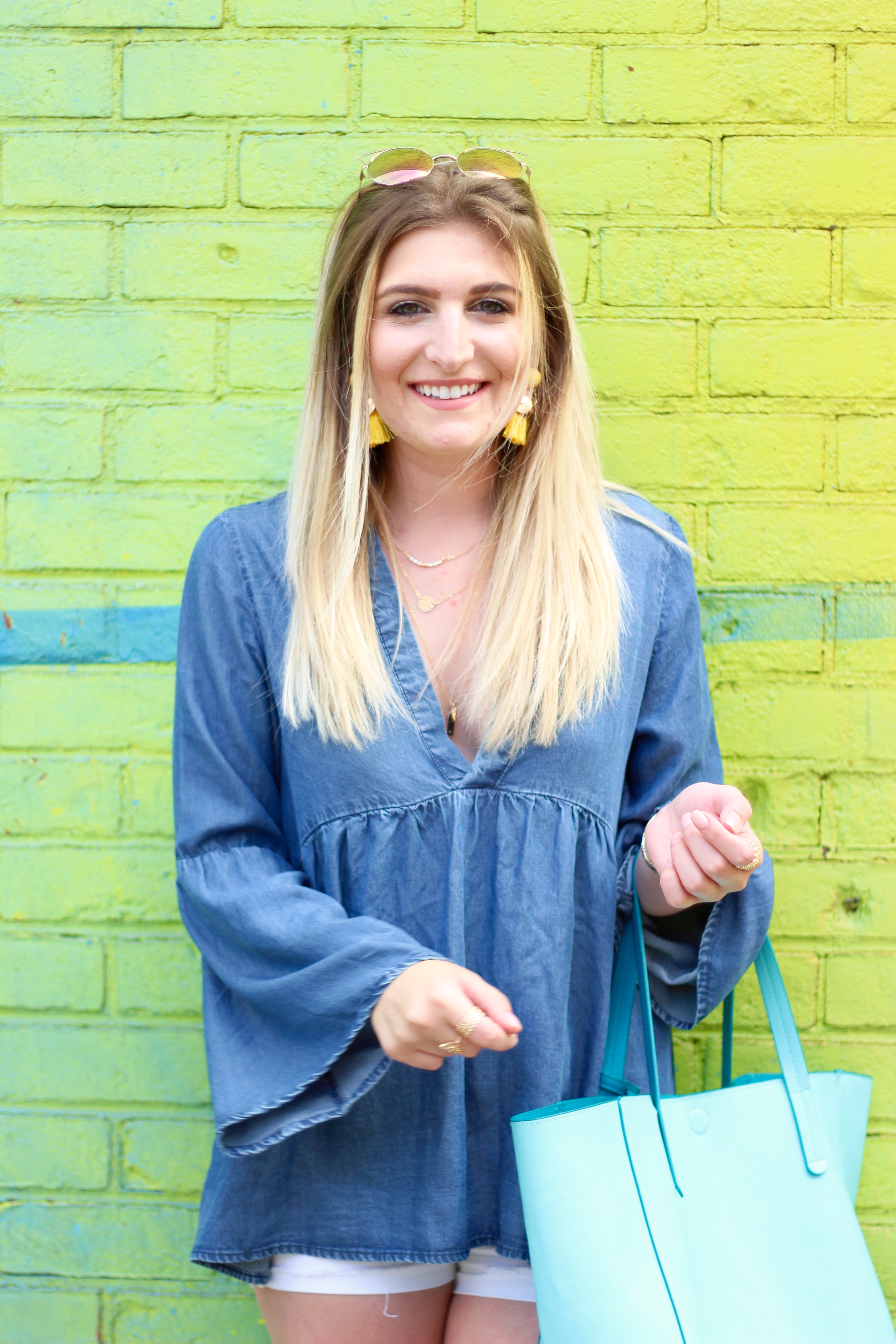 fashion blogger in brooklyn for the summer | Audrey Madison Stowe Blog - Rainbow Wall in Brooklyn by popular Texas travel blogger Audrey Madison Stowe