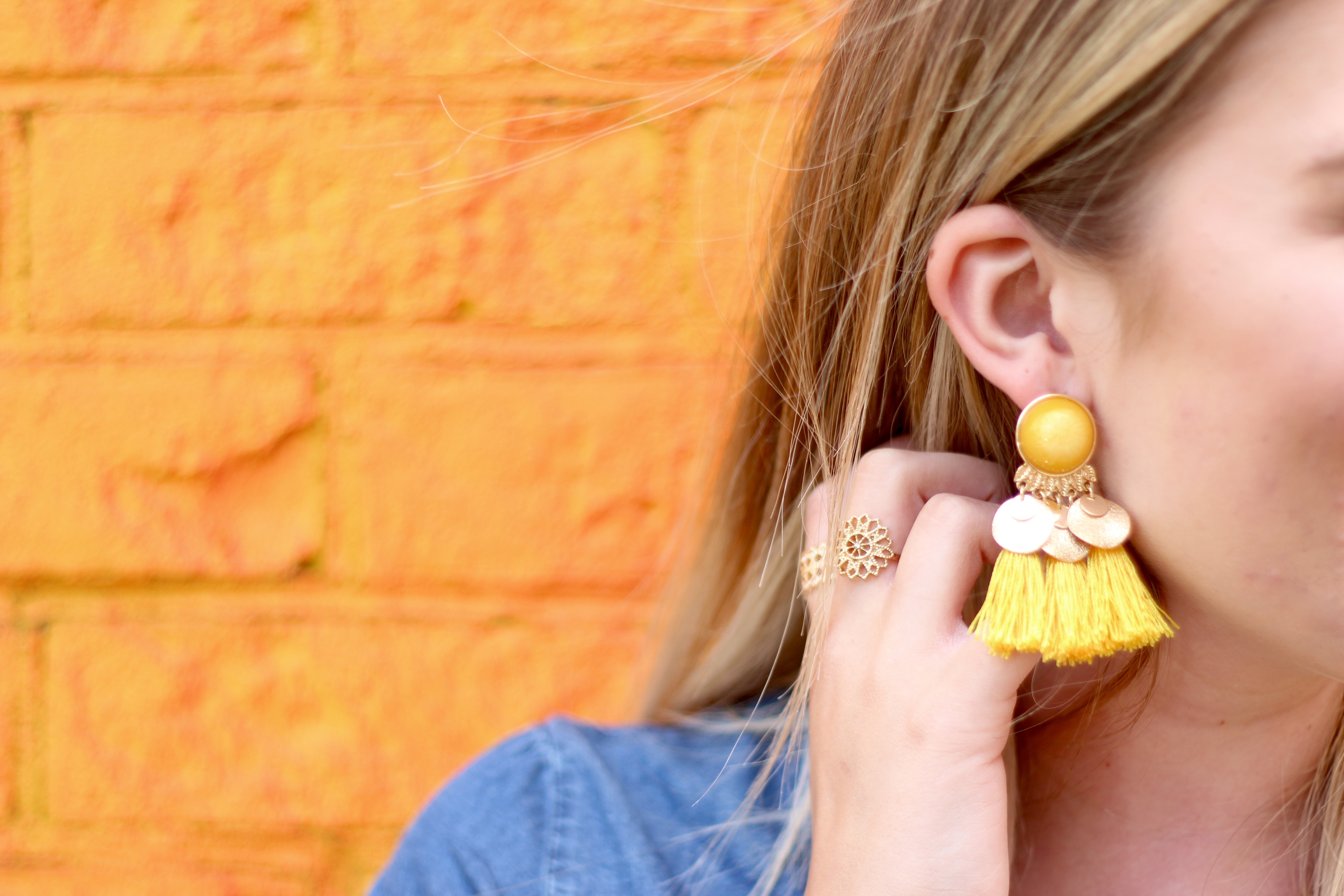 summer tassel earrings | Audrey Madison Stowe Blog - Rainbow Wall in Brooklyn by popular Texas travel blogger Audrey Madison Stowe