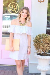 OTS Dress & Bright Clutch | AMS Blog