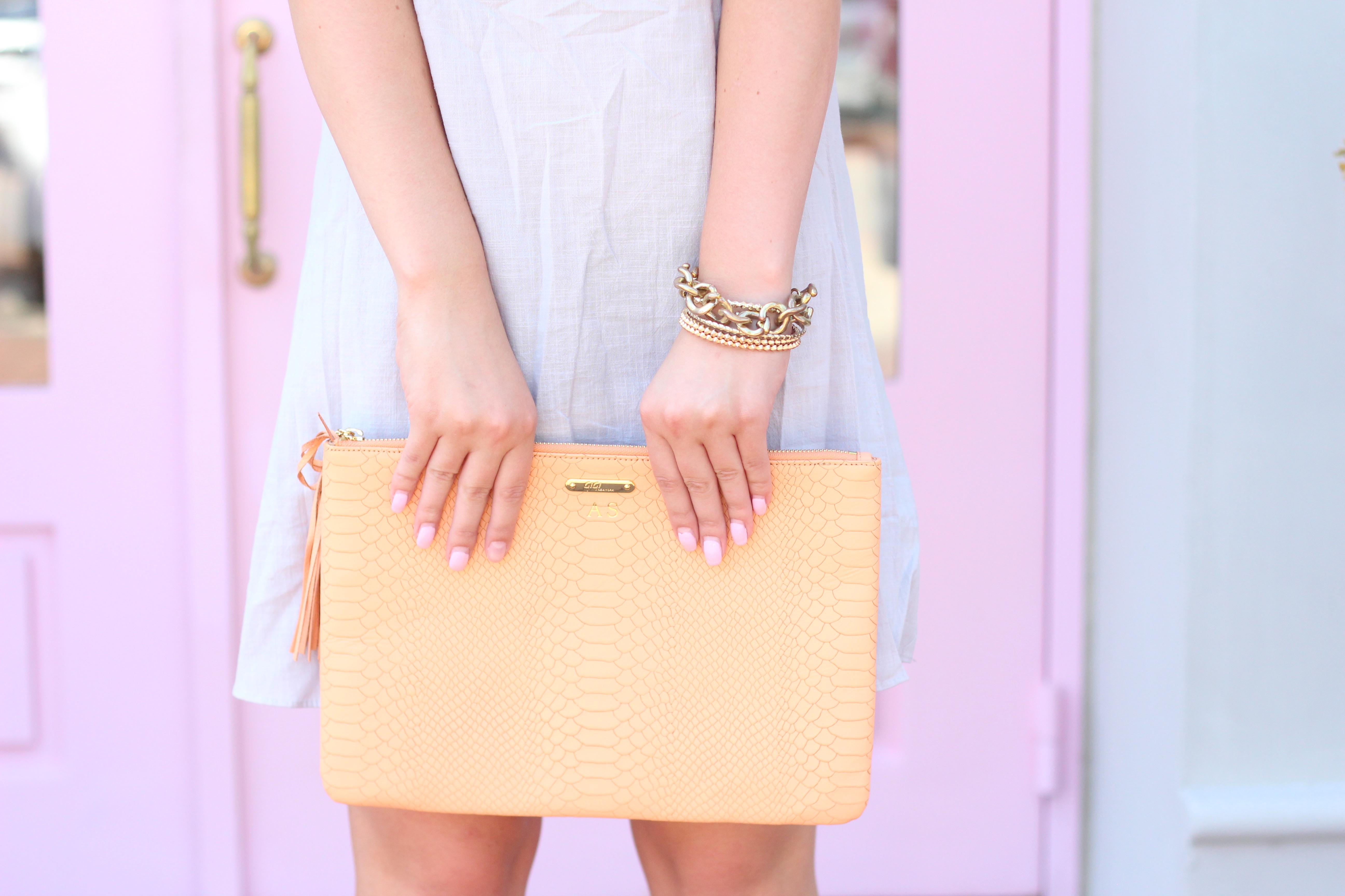 OTS Dress & Bright Clutch | AMS Blog