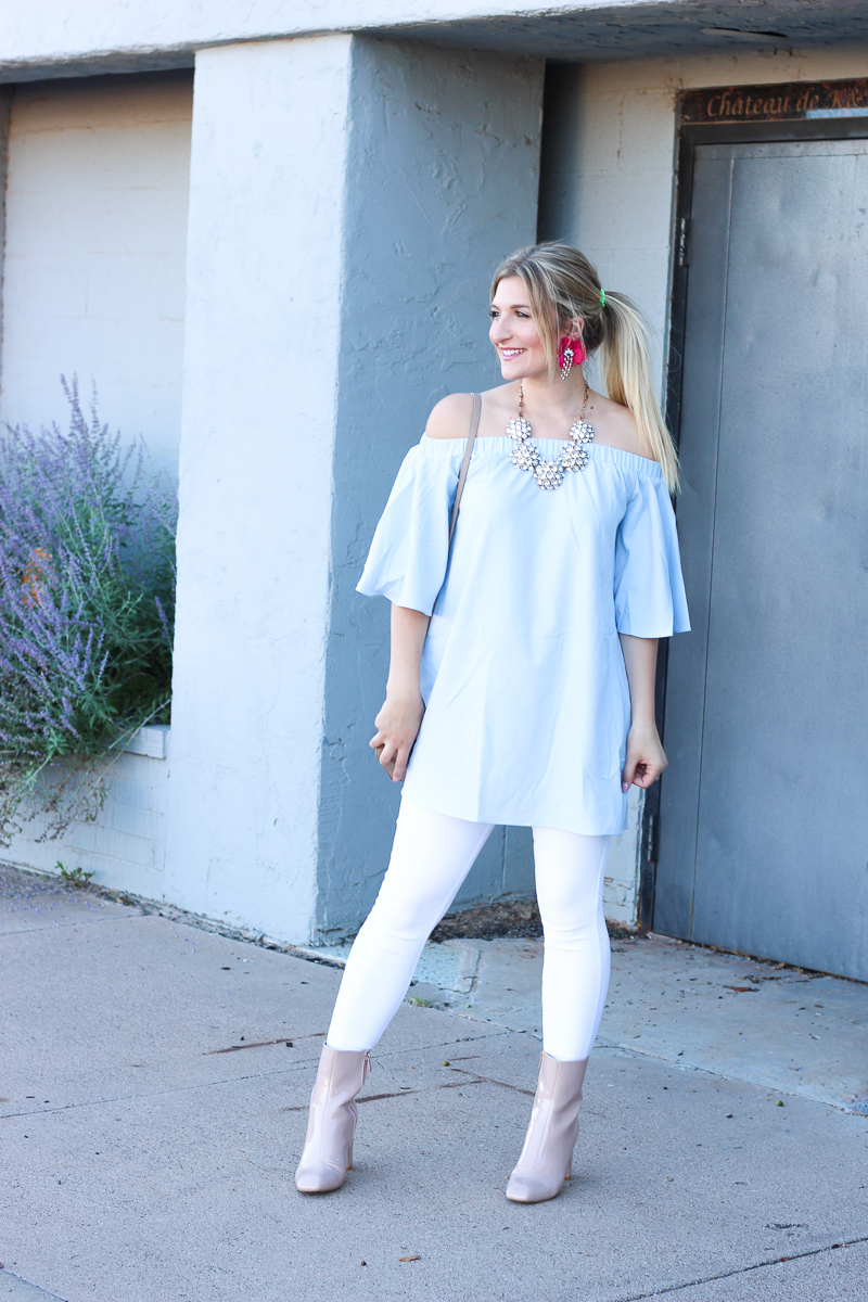 OTS Blue Top & Fall Glam Earrings | AMS Blog