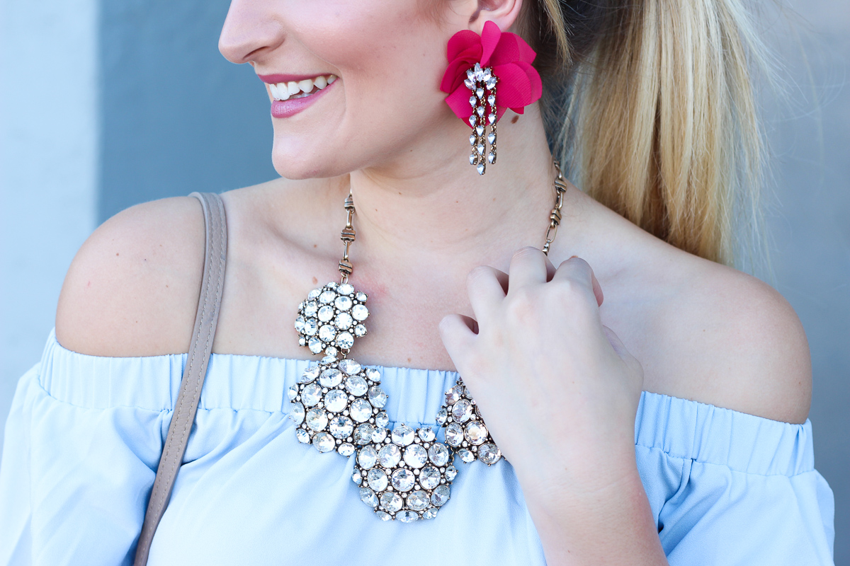 OTS Blue Top & Fall Glam Earrings | AMS Blog