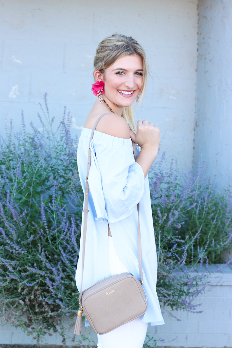 OTS Blue Top & Fall Glam Earrings | AMS Blog