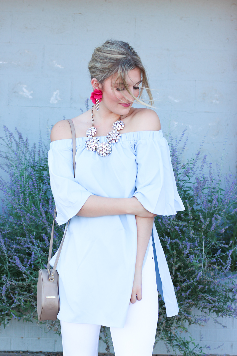 OTS Blue Top & Fall Glam Earrings | AMS Blog