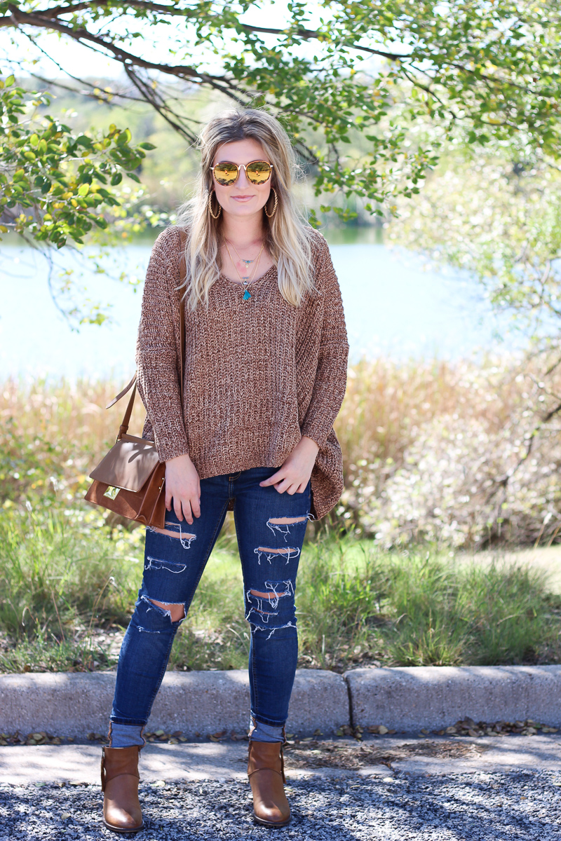 The perfect Fall Brown Chunky Sweater | AMS Blog