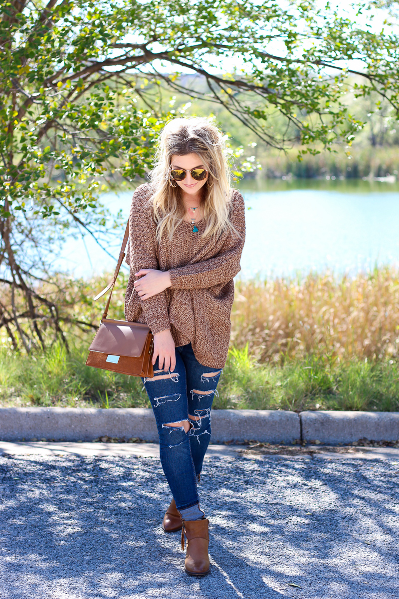 The perfect Fall Brown Chunky Sweater | AMS Blog