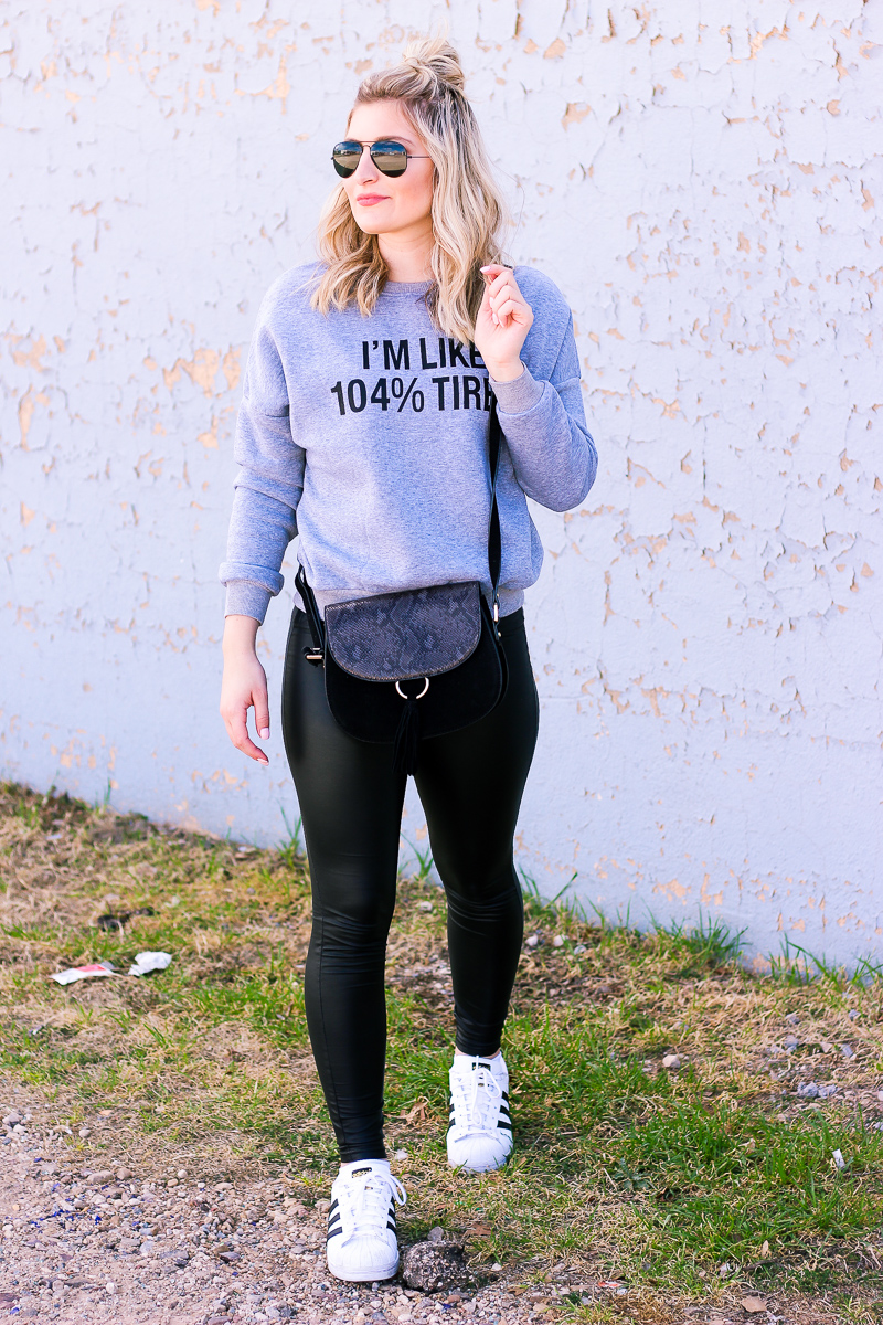 I'm like 104% Tired Athleisure wear by lifestyle and fashion blogger Audrey Madison Stowe