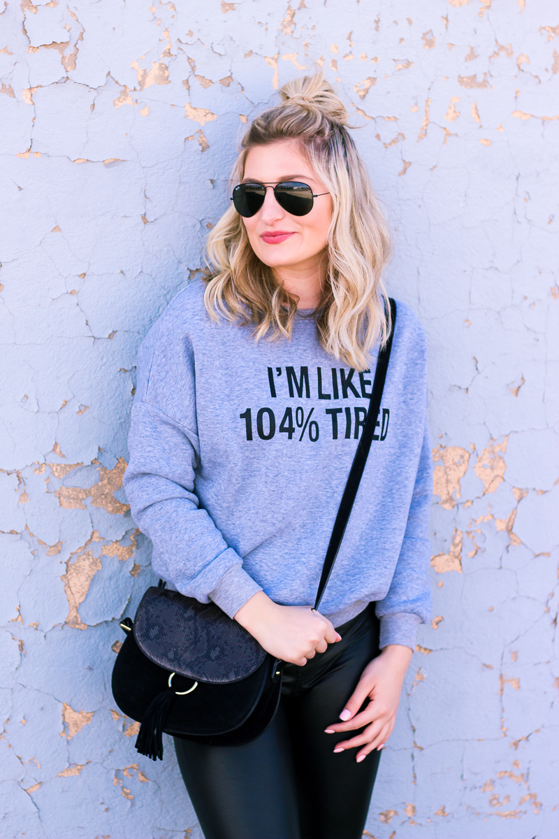 I'm like 104% Tired Athleisure wear by lifestyle and fashion blogger Audrey Madison Stowe