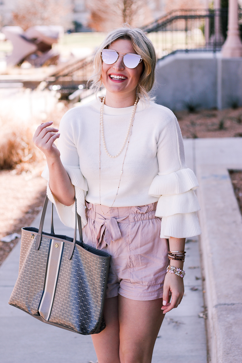 Ready For Spring and Transitioning to Shorts with a Sweater by lifestyle and fashion blogger Audrey Madison Stowe