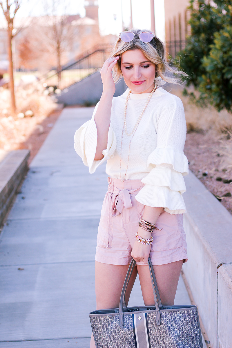 Ready For Spring and Transitioning to Shorts with a Sweater by lifestyle and fashion blogger Audrey Madison Stowe