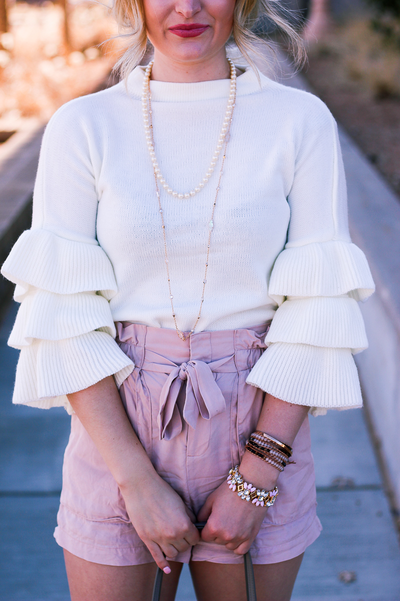 Ready For Spring and Transitioning to Shorts with a Sweater by lifestyle and fashion blogger Audrey Madison Stowe