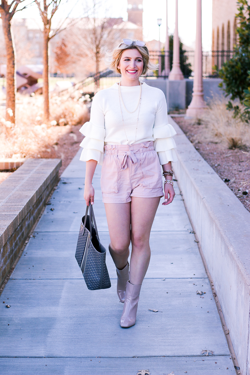 Ready For Spring and Transitioning to Shorts with a Sweater by lifestyle and fashion blogger Audrey Madison Stowe