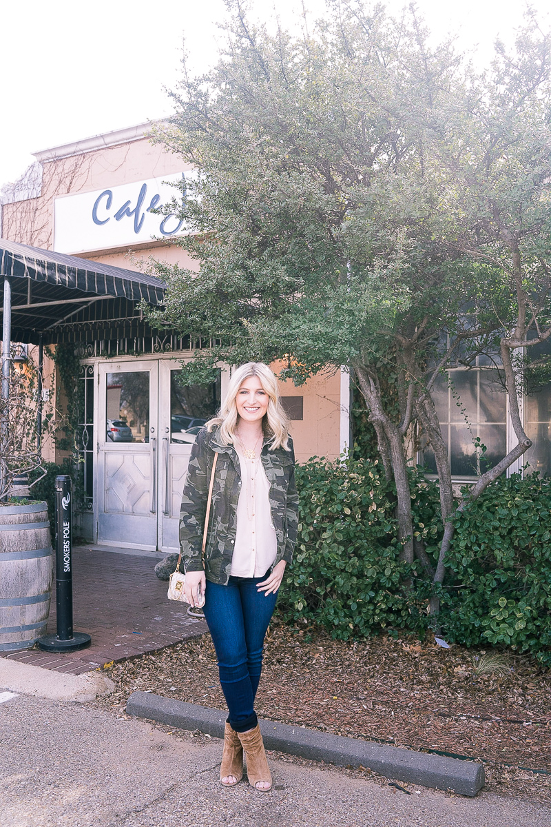 Dressing Up Camo with West Texas Bloggers at Brunch by lifestyle and fashion blogger Audrey Madison Stowe