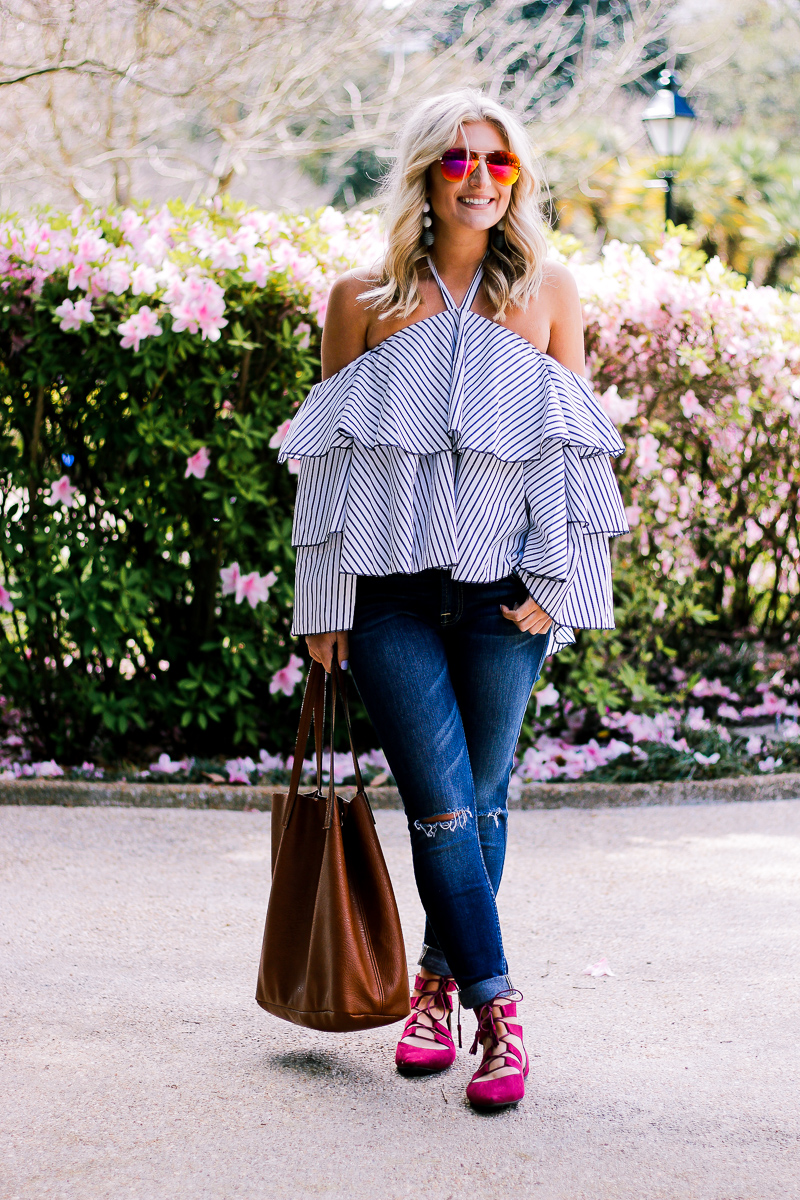 Ruffles and a Pop of Color With Restricted Shoes by Lifestyle and Fashion blogger Audrey Madison Stowe