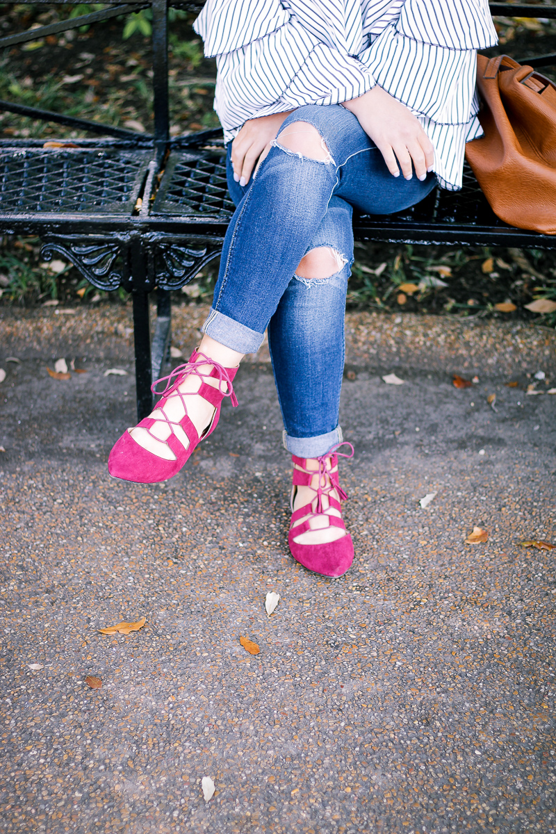 Ruffles and a Pop of Color With Restricted Shoes by Lifestyle and Fashion blogger Audrey Madison Stowe