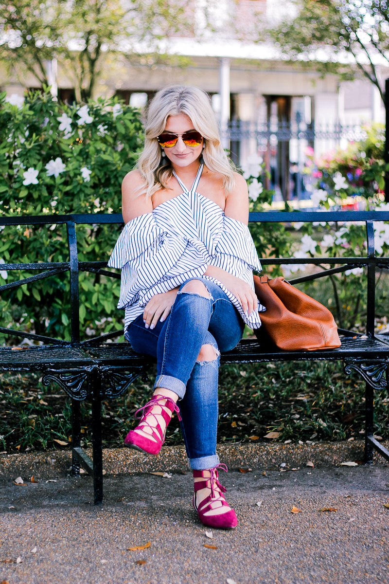 Ruffles and a Pop of Color With Restricted Shoes by Lifestyle and Fashion blogger Audrey Madison Stowe