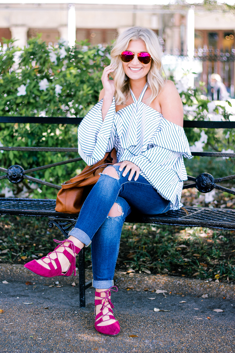 Ruffles and a Pop of Color With Restricted Shoes by Lifestyle and Fashion blogger Audrey Madison Stowe