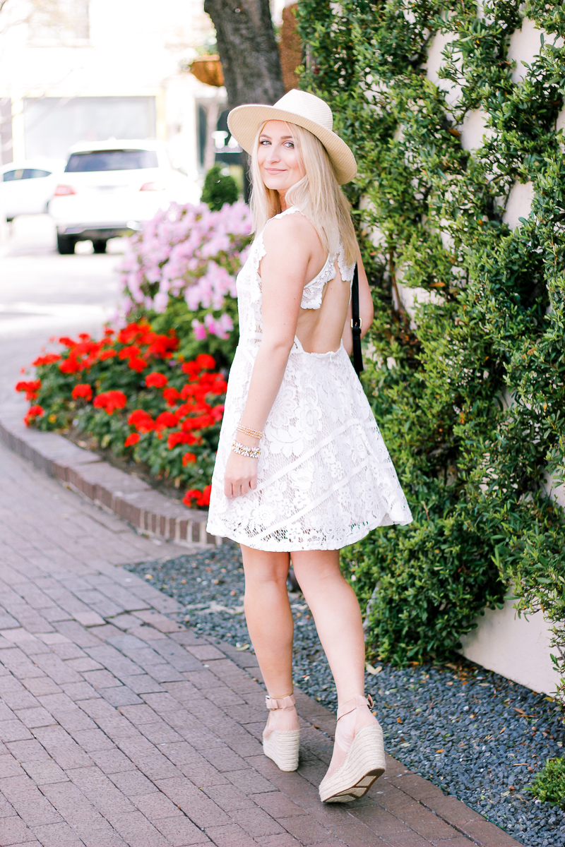 White Lace Dress For Easter by lifestyle and fashion blogger Audrey Madison Stowe