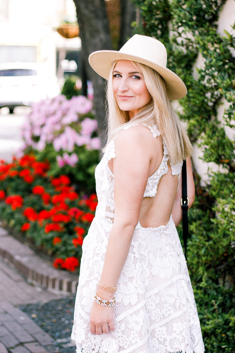 White Lace Dress For Easter by lifestyle and fashion blogger Audrey Madison Stowe