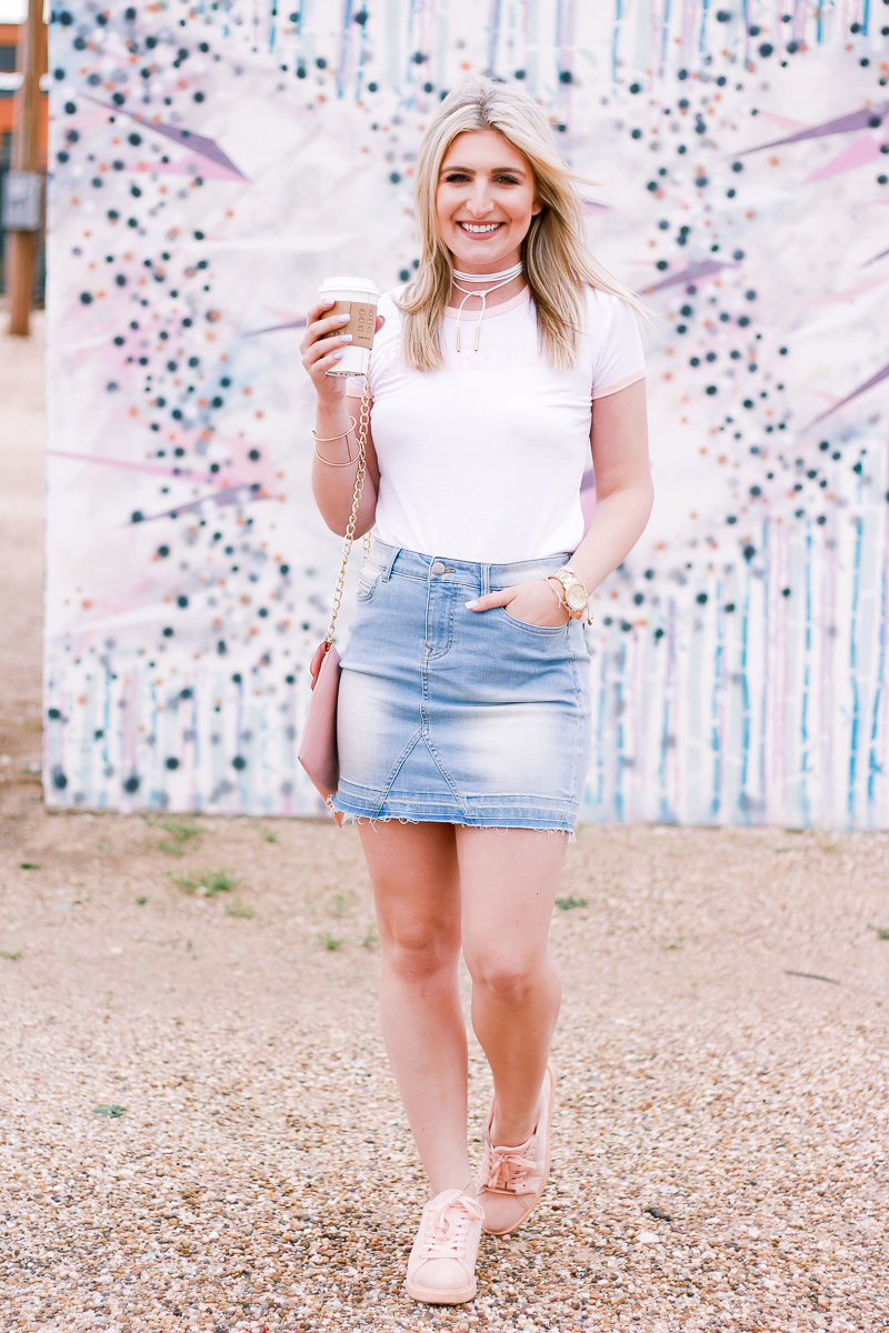 How To Style A Denim Skirt Two Ways by Audrey Madison Stowe a lifestyle and fashion blogger