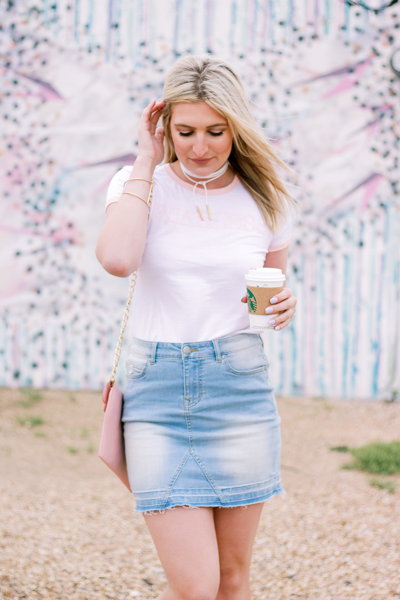 How To Style A Denim Skirt Two Ways by Audrey Madison Stowe a lifestyle and fashion blogger