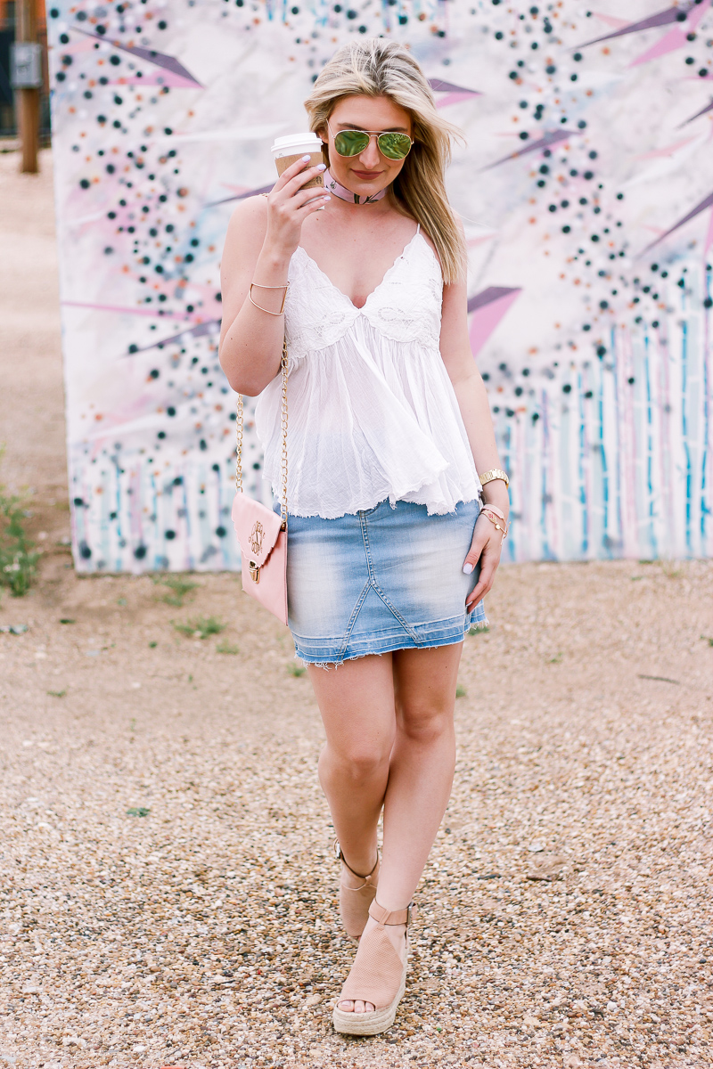 How To Style A Denim Skirt Two Ways by Audrey Madison Stowe a lifestyle and fashion blogger