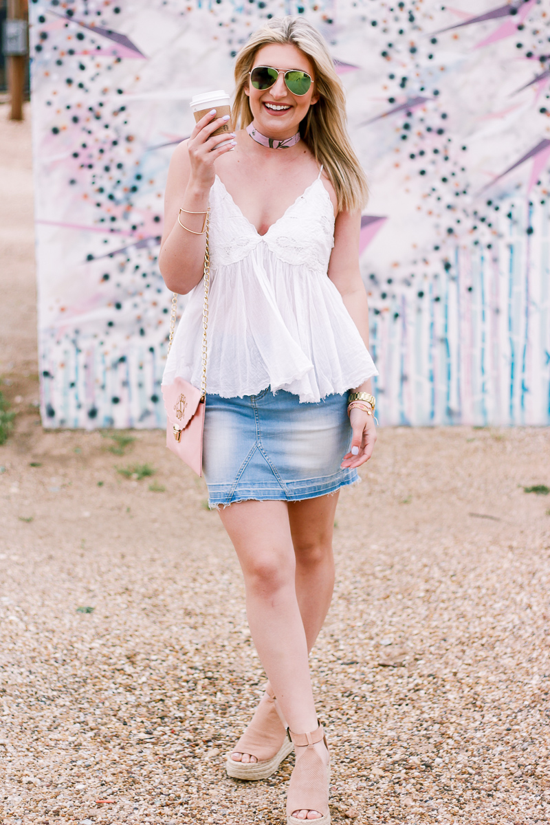 How To Style A Denim Skirt Two Ways by Audrey Madison Stowe a lifestyle and fashion blogger