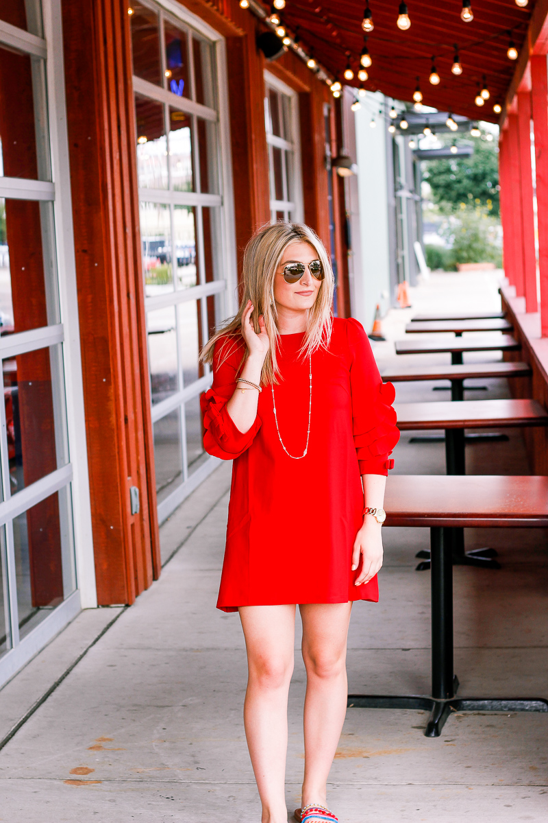 VIP Statement Sleeves Red Dress | https://www.vipme.com/solid-red-ruffle-half-sleeve-a-line-mini-dress_pV0004032101?utm_source=pinterest&utm_medium=SI&utm_campaign=Audrey_Stowe | Use code Audrey569 to get $5 off your order | Fashion and lifestyle blogger | @VIPme @pinner6892317