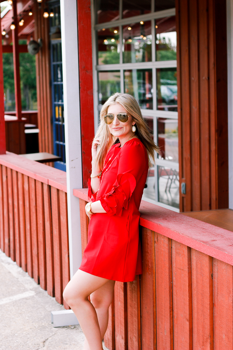 VIP Statement Sleeves Red Dress | https://www.vipme.com/solid-red-ruffle-half-sleeve-a-line-mini-dress_pV0004032101?utm_source=pinterest&utm_medium=SI&utm_campaign=Audrey_Stowe | Use code Audrey569 to get $5 off your order | Fashion and lifestyle blogger | @VIPme @pinner6892317