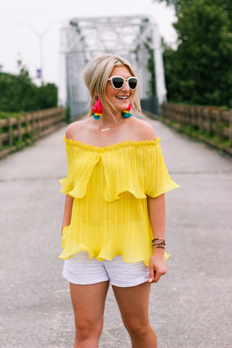 A Colorful Summer | Yellow and Fiesta Earrings | Fashion and lifestyle college blogger Audrey Madison Stowe|