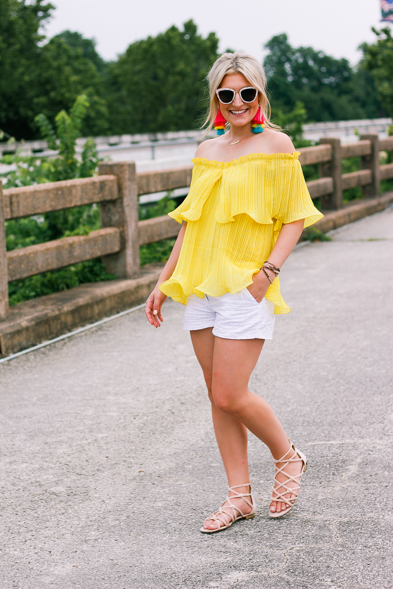 A Colorful Summer | Yellow and Fiesta Earrings | Fashion and lifestyle college blogger Audrey Madison Stowe|