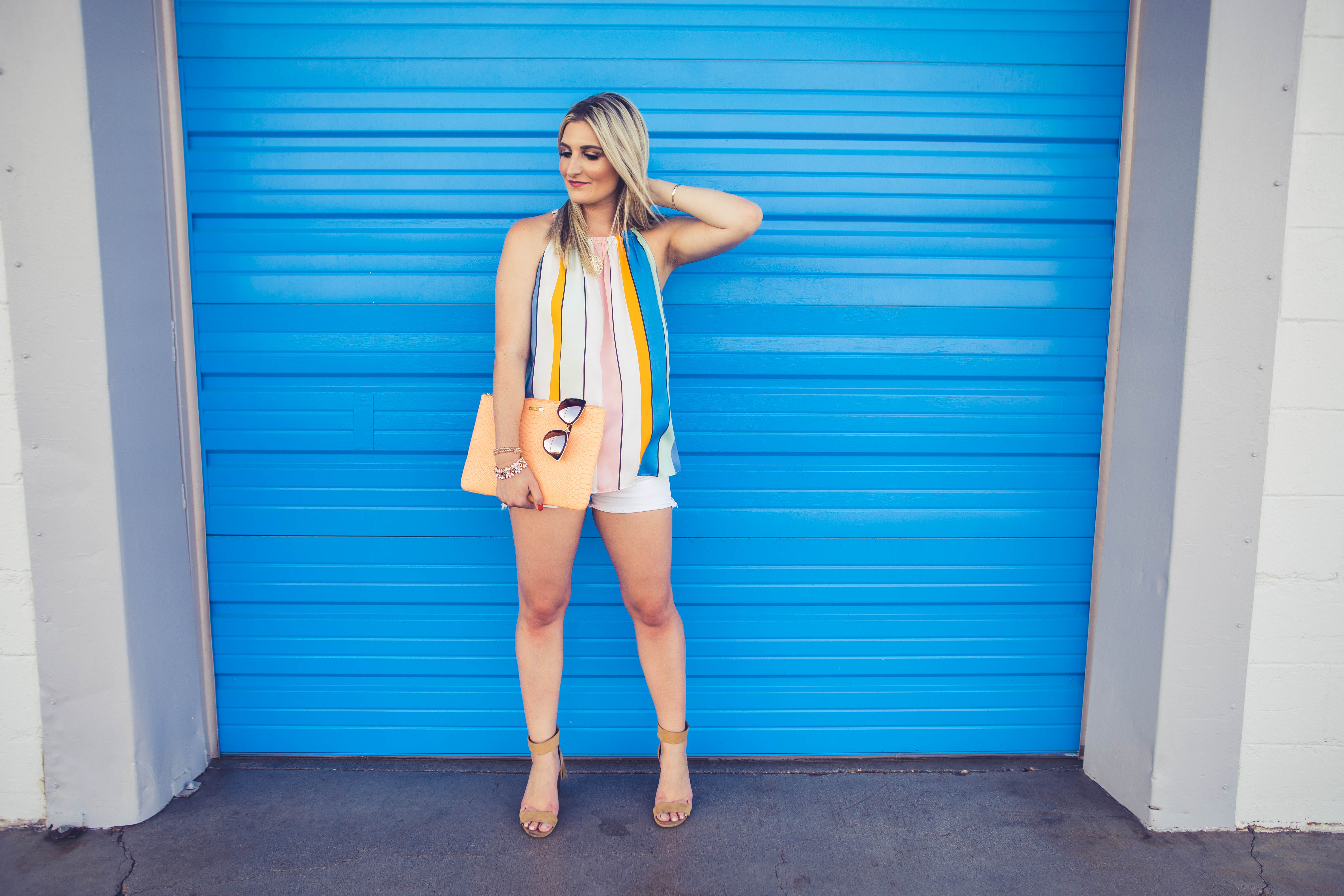 One last Summer Outfit | Audrey Madison Stowe a lifestyle and fashion blog | striped loft tee