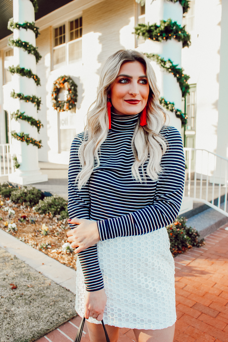 Holiday Inspired looks this season | Simple white skirt | Red Dress boutique | Audrey Madison Stowe a fashion and lifestyle blogger - 5 Holiday Looks To Get Inspired by Texas fashion blogger Audrey Madison Stowe