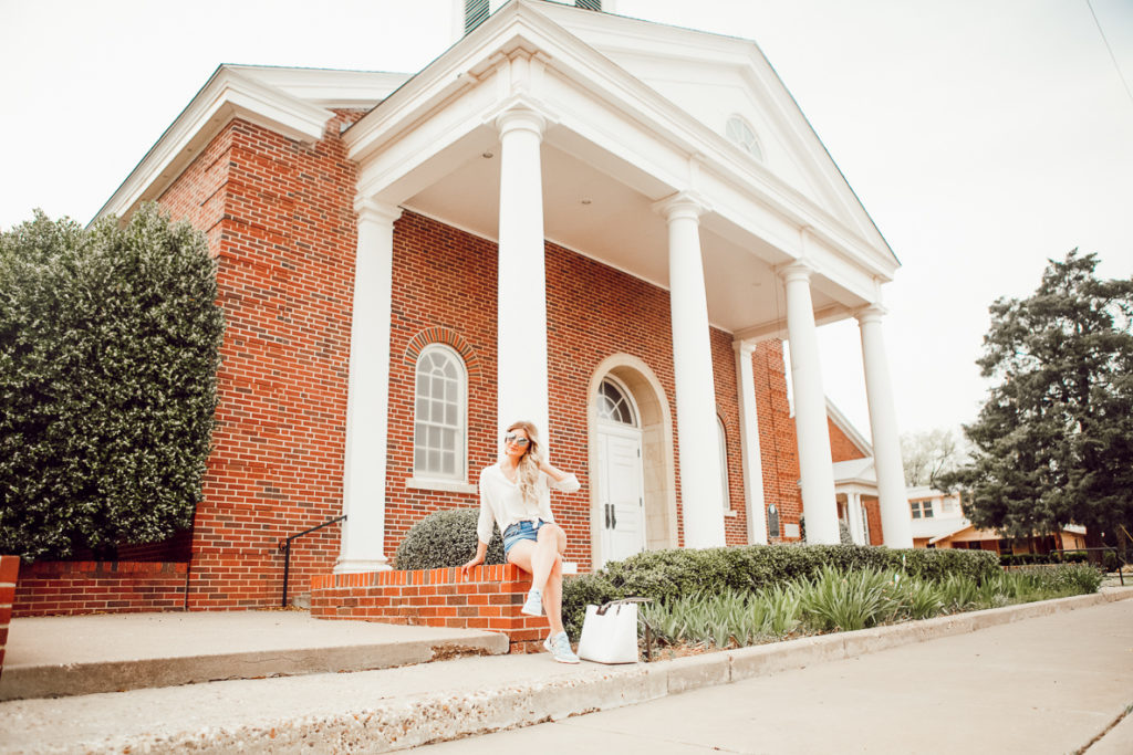 White Blouse + Sporty Flat For Every Day | Audrey Madison Stowe a fashion and lifestyle blogger - White Work Blouse styled by popular Texas fashion blogger Audrey Madison Stowe