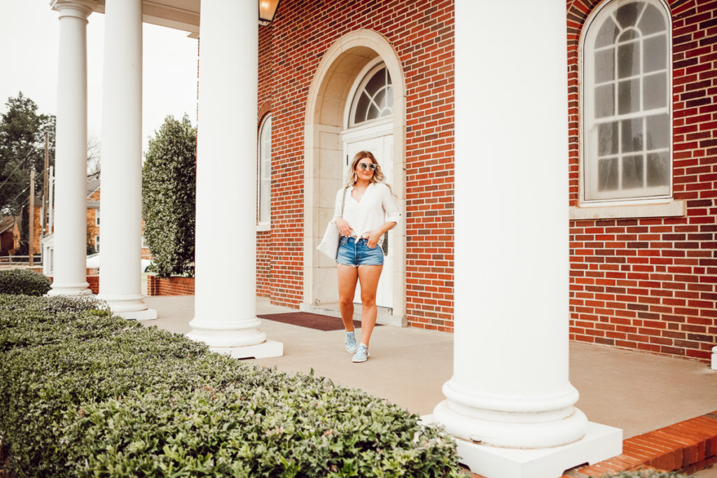 White Blouse + Sporty Flat For Every Day | Audrey Madison Stowe a fashion and lifestyle blogger - White Work Blouse styled by popular Texas fashion blogger Audrey Madison Stowe