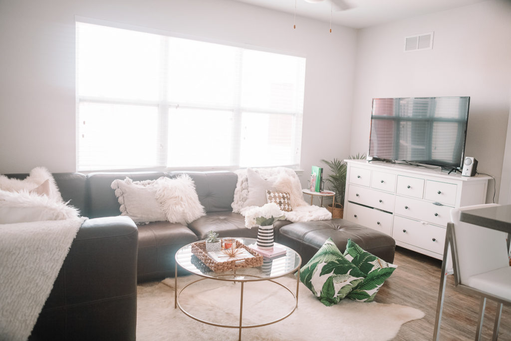 Apartment Living Room Reveal | Welcome To Our Crib | Home Tour featured by popular Texas life and style blogger Audrey Madison Stowe