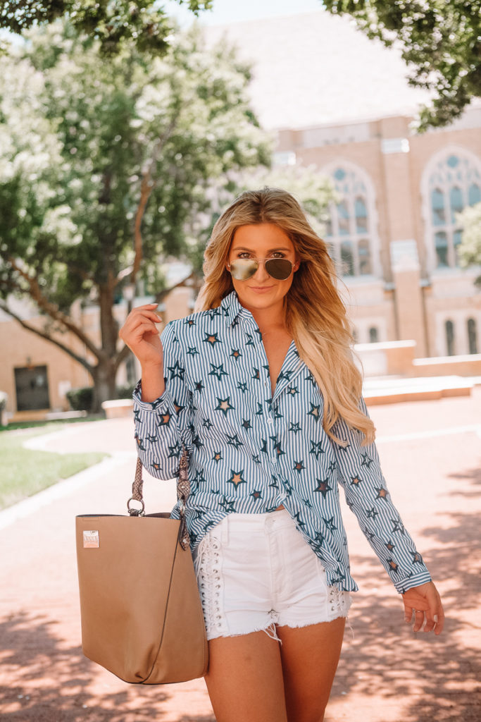 The Star Blouse That's Cute For Everything featured by popular Texas fashion blogger Audrey Madison Stowe