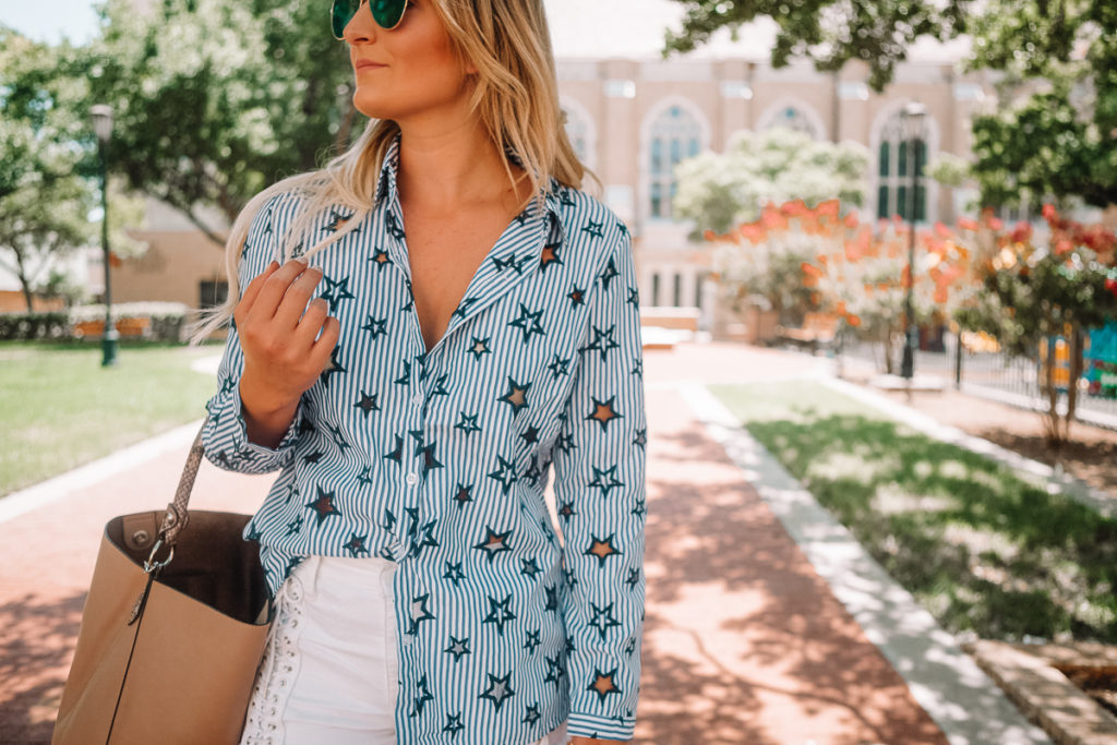 The Star Blouse That's Cute For Everything featured by popular Texas fashion blogger Audrey Madison Stowe