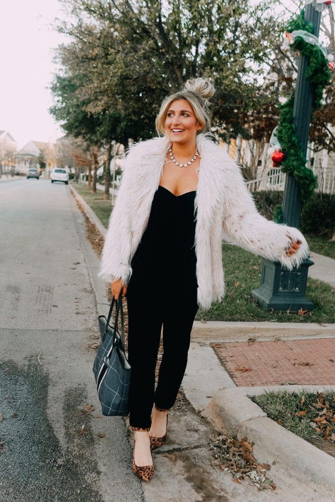 Velvet Express Jumpsuit | Lookbook | The Cutest New Years Eve Looks featured by top Texas fashion blogger Audrey Madison Stowe