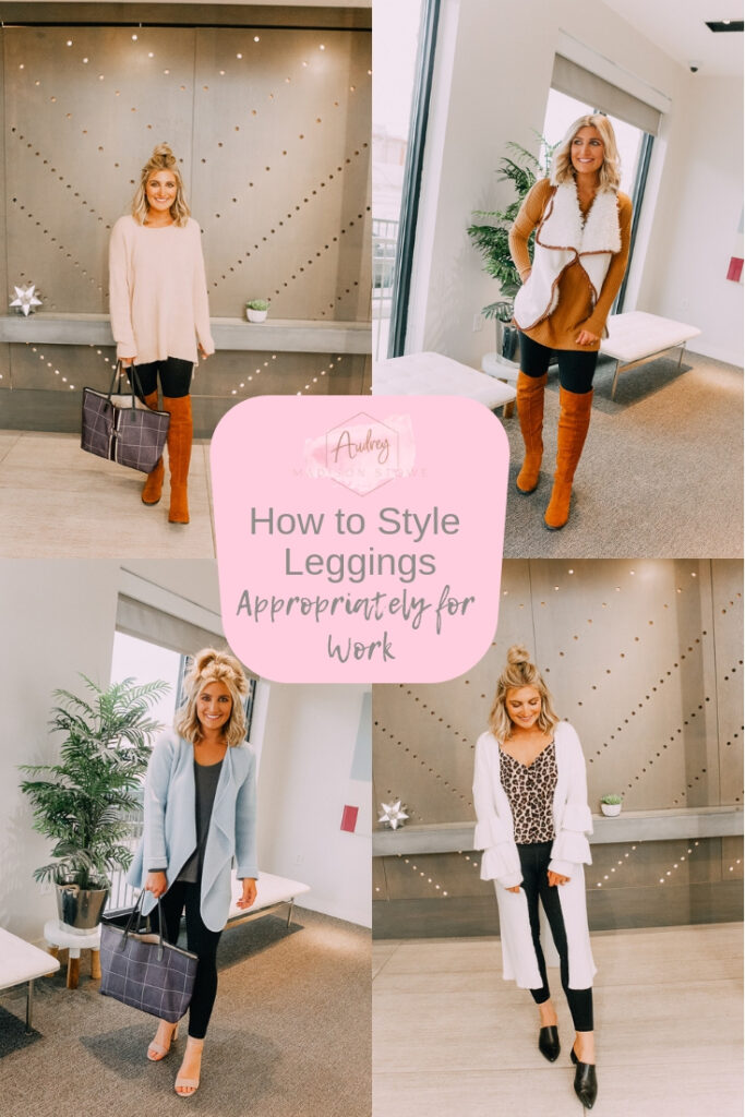 How To Style Leggings For Work featured by top US fashion blogger Audrey Madison Stowe