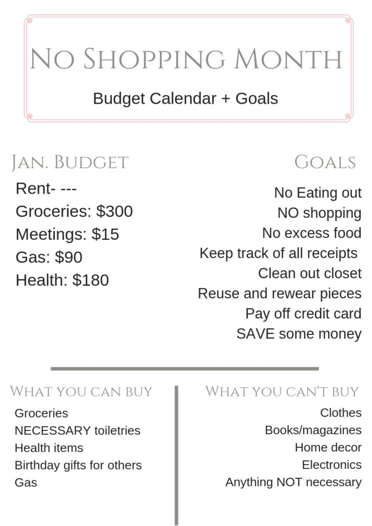 Budget | No shopping in Jan 2019 | I'm Doing A No Spend Month featured by top Texas fashion blogger Audrey Madison Stowe