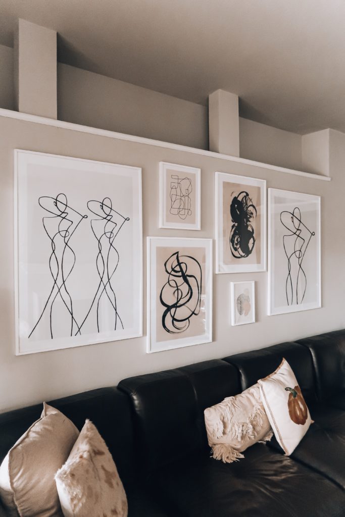 Modern Living Room Gallery Wall | Audrey Madison Stowe a fashion and lifestyle blogger