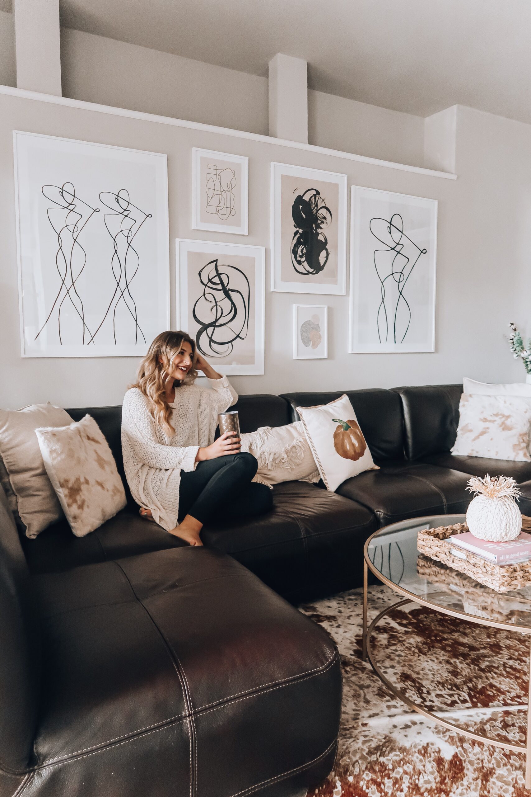 Modern Living Room Gallery Wall | Audrey Madison Stowe a fashion and lifestyle blogger