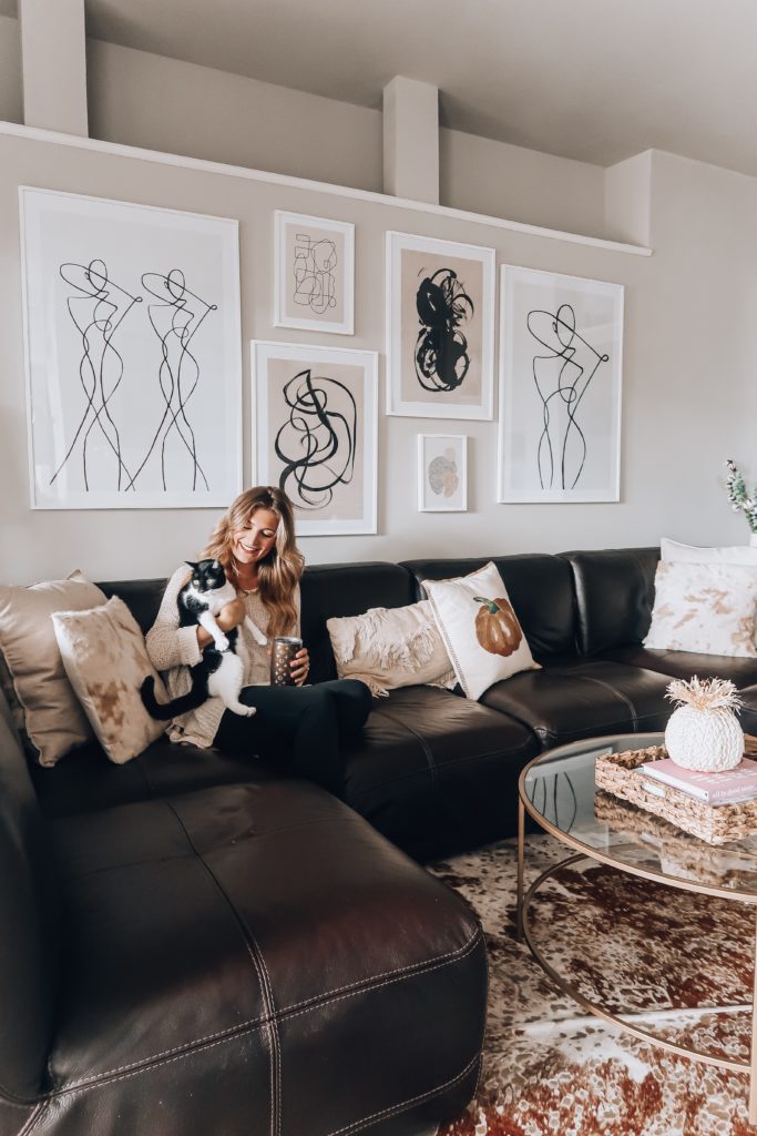 Modern Living Room Gallery Wall | Audrey Madison Stowe a fashion and lifestyle blogger